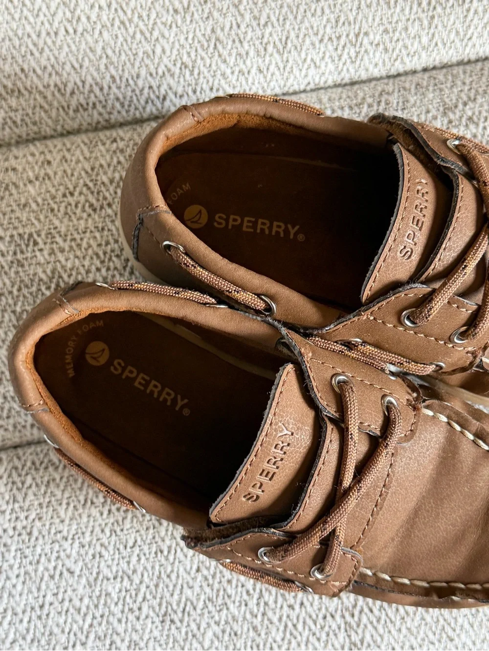 Sperry Brown Tan Kids Moccasins size 10M